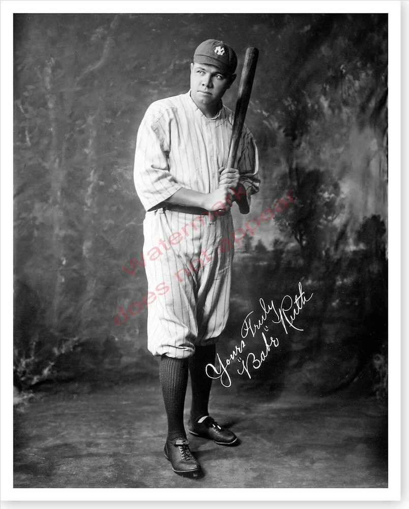 New York Yankees Babe Ruth Silver Halide Photo Inscribed Version 2