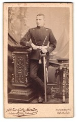 Photograph used Marlin, Augsburg, Bahnhofstrasse 24, Chevauleger in uniform mi