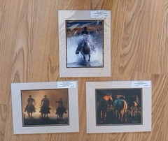 3 Wendy Shattil/Bob Rozinski Signed Gathering Of Horses Cowboy Matted Photos