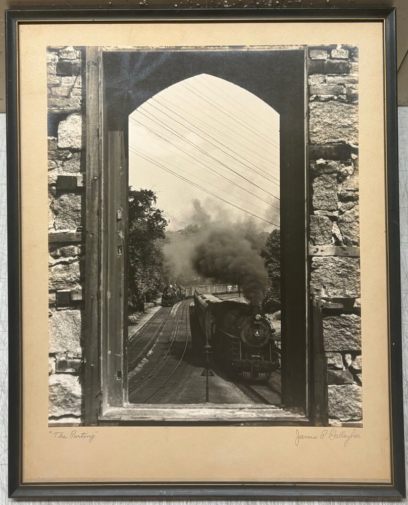 Original JAMES P GALLAGHER ‘The Parting’ TRAINS B&O Railroad Gelatin PHOTOGRAPH
