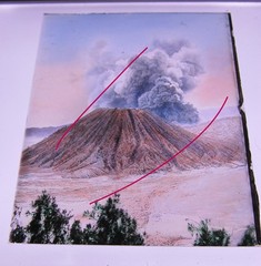 Stratovolcano Bromo Java Indonesia Volcano c1900 Historical Color – Glass Picture