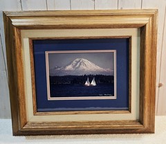 Signed Rick Morley Photograph of Mount Rainier Framed 13×16