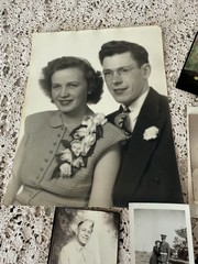 Original Photos Portrait Handsome Soldier WWII Era Family Pet Postcard Vintage