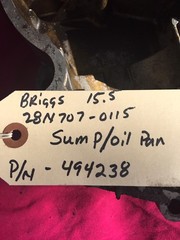 Briggs and Stratton 28N707-0115-01 Engine Sump 494238
