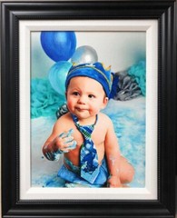 «Family Heirloom» – Hand Painted Photograph NEWLY CUSTOM FRAMED Giclee on Canvas