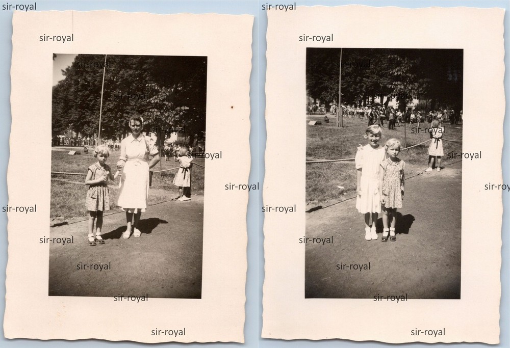 2 x Tönning 1950s – Children at the Fairground for Harvest Festival – Photo 6x8cm