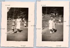 2 x Tönning 1950s – Children at the Fairground for Harvest Festival – Photo 6x8cm