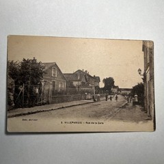 VTG 1920s Antique RPPC Real Photo Postcard Villeparisis Rue De La Gare France