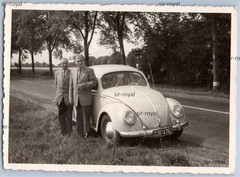 VW Beetle Car Vehicle with Crew Number Plate – 1950s 1960s Vintage Photo 10x7cm