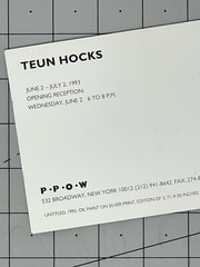 Teun Hocks (1947-2022) Art Show Announcement Card 1993