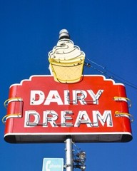 8×10 Vintage Dairy Dream ice cream sign, Rt. 90, Ocean Springs, Mississippi.