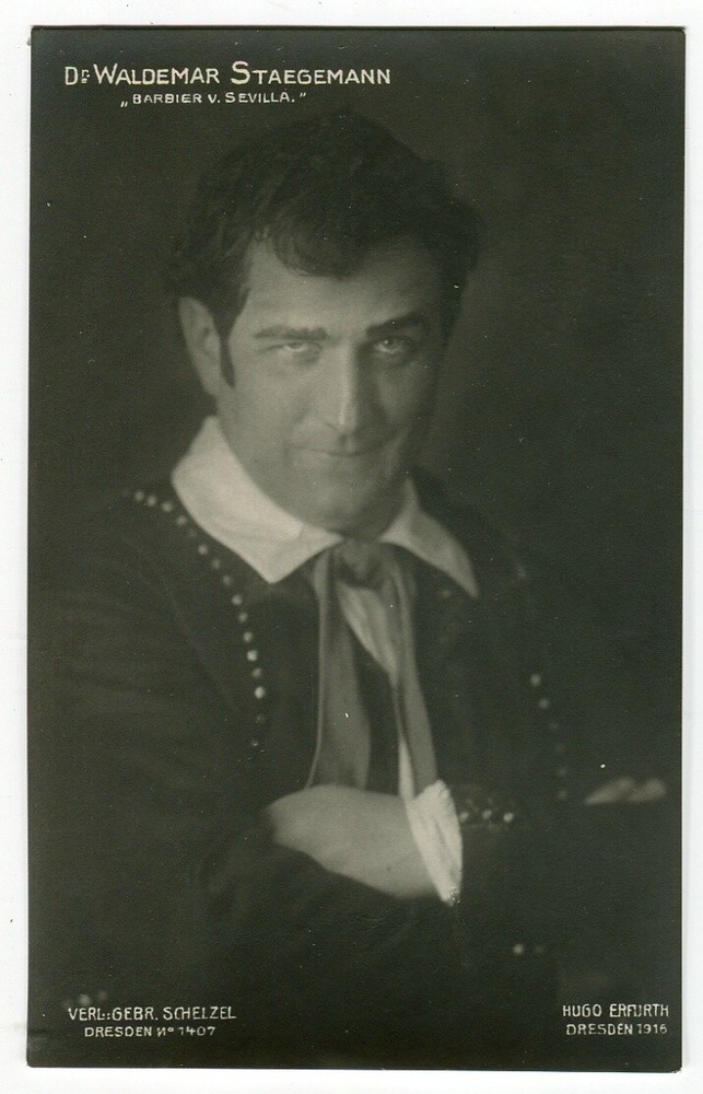 Foto-Ak Hugo Erfurth Opernsänger W. Staegemann Barbier v. Sevilla Dresden 1916