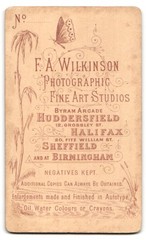 Photograph F.A. Wilkinson, Halifax, 20 Fitz William Street, Elegant Woman in So