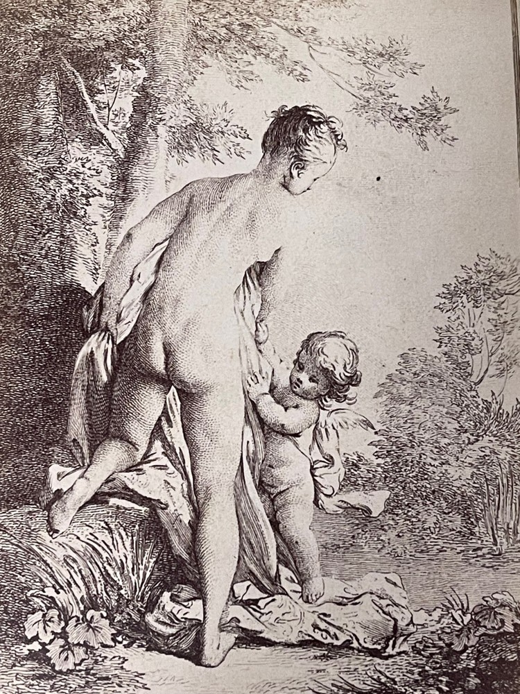 Curiosa Albumen Photograph Engraving François Boucher A. Calavas Paris 1875
