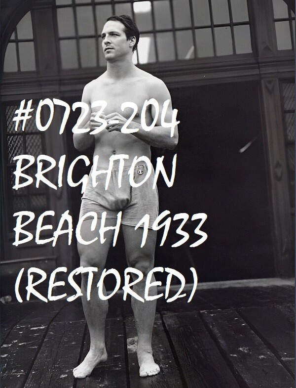 VINTAGE MALE PORTRAIT #0723-204 -BRIGHTON BEACH 1933 -free ship in usa