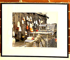 Nautical Maritime Hanging Lobster Trap Buoys Colorful Seascape Photograph 16X20
