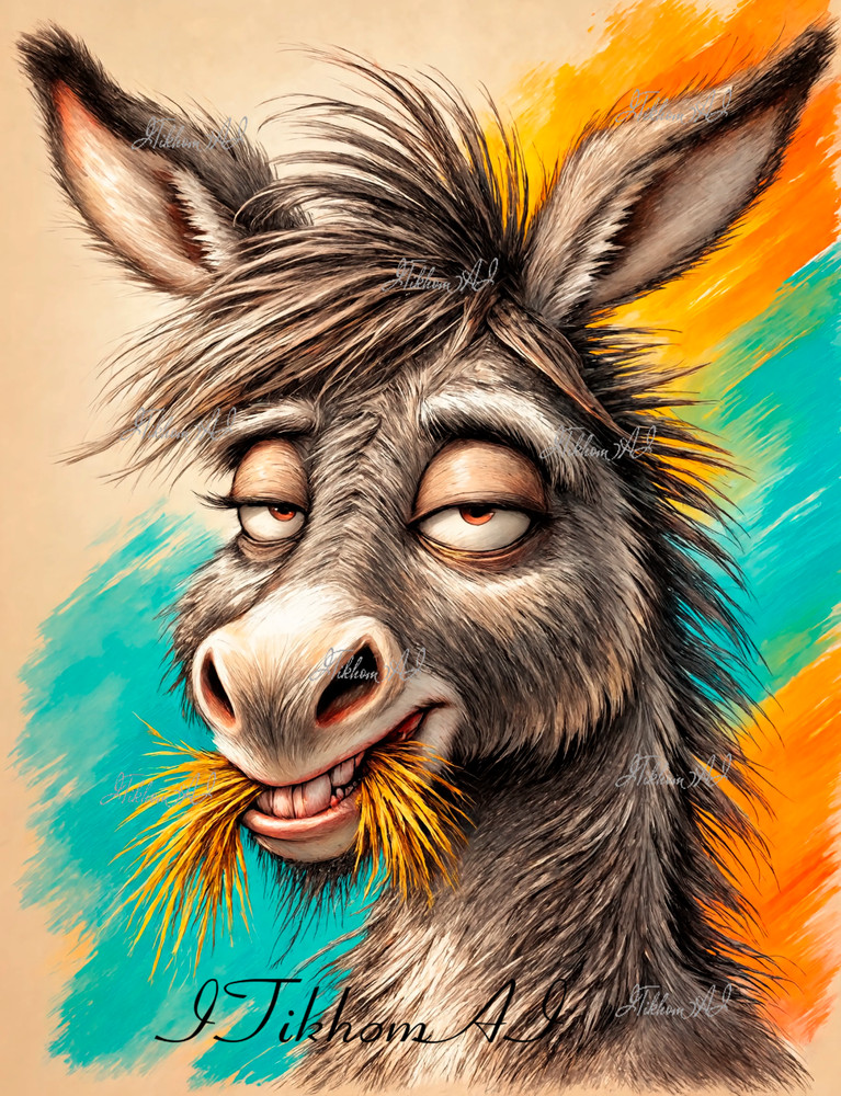 Digital Art Image Animals Donkey Cartoon Caricature Background Wallpaper Desktop