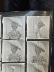NEWLY FOUND! Hendrickson PHOTO Contact Sheet Proof JULIET PROWSE IN GOWN & HAT