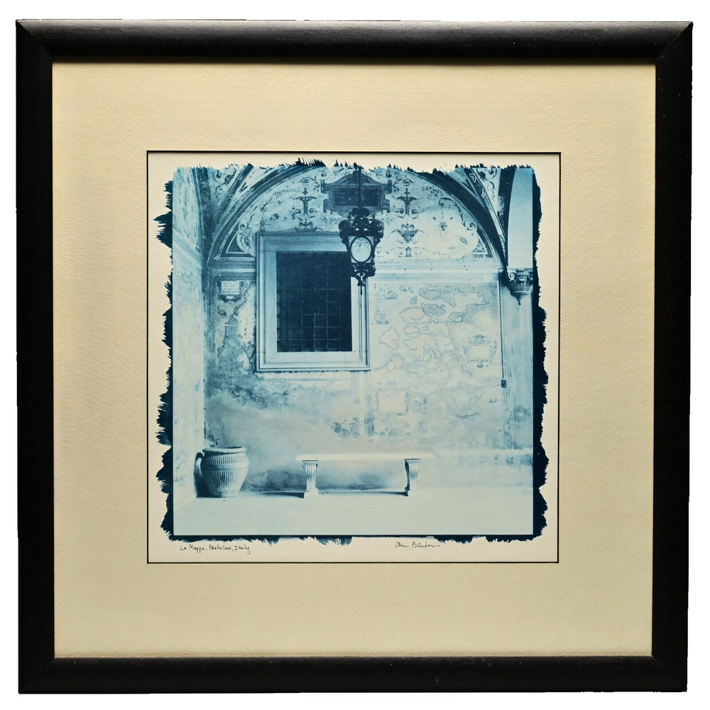 ALAN BLAUSTEIN Original Vintage Signed La Mappa Benches Tinted Photograph Print