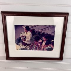 Vintage Market Scene Framed Art Photo – Cultural People & Produce Photograph