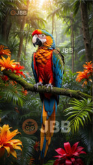 Colorful Amazon Parrot Digital Wallpaper Image Art Desktop Picture Background