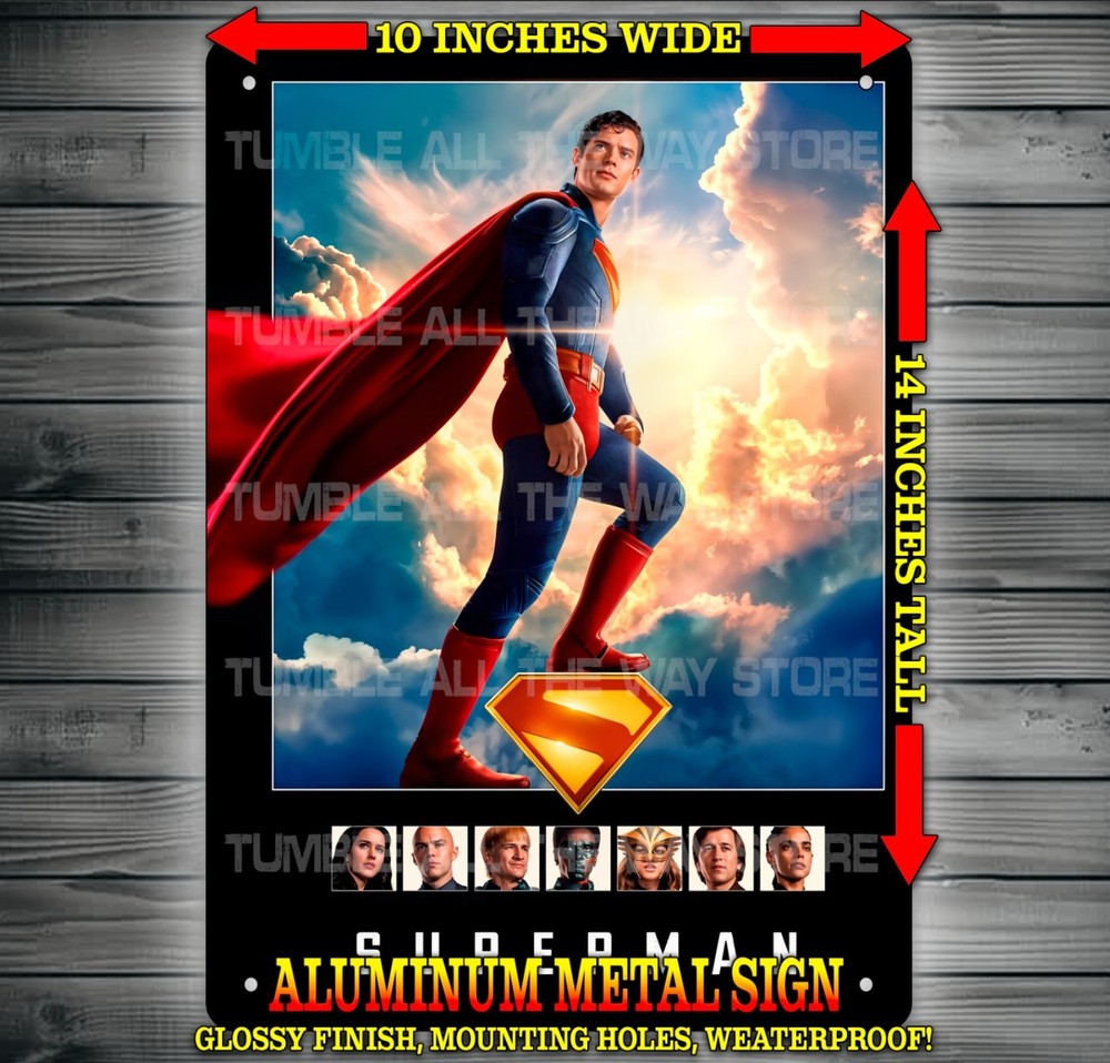 Superman 2025 Movie Metal Sign Wall Art 10″ x 14″