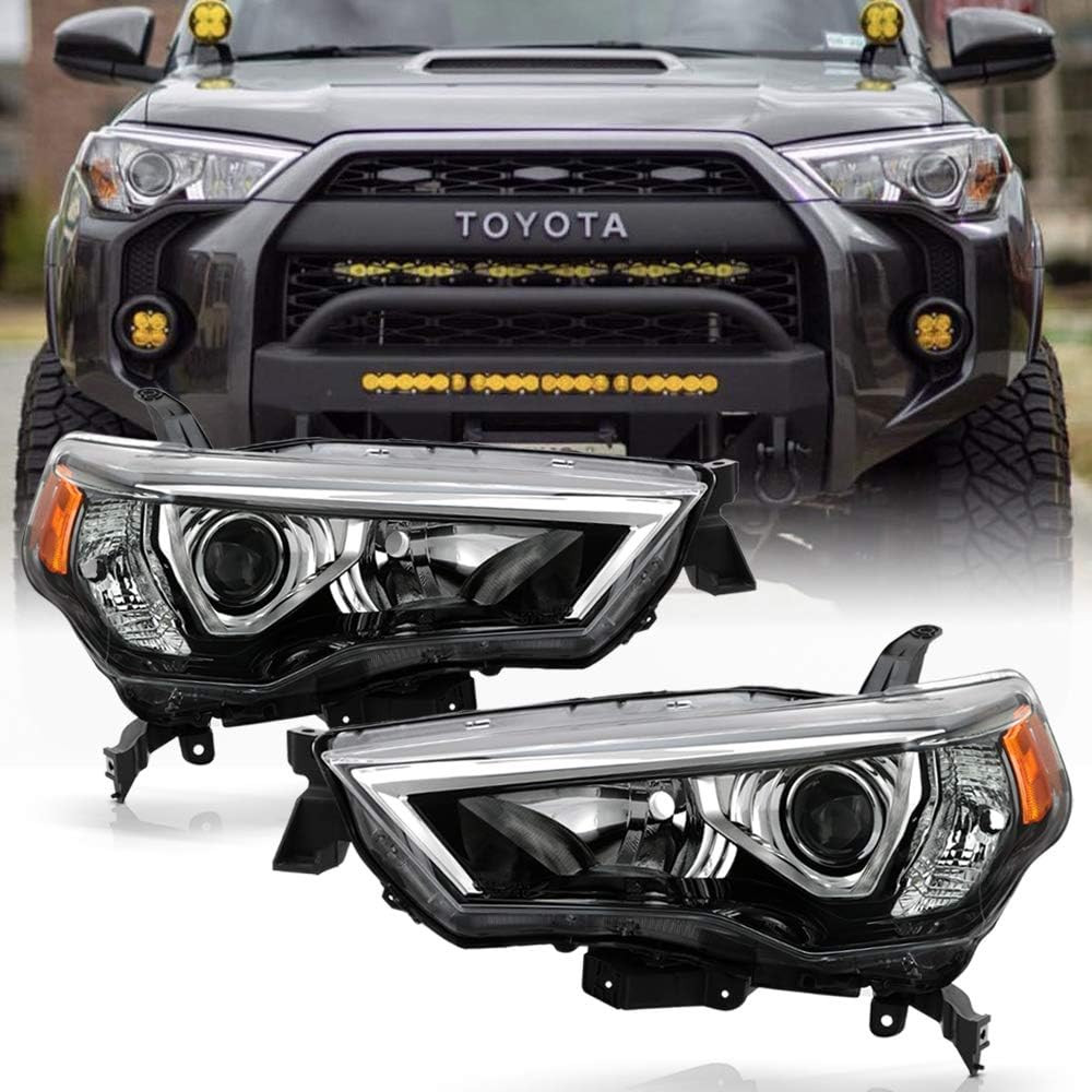 – for 2014-2020 Toyota 4Runner Halogen Chrome Projector Headlights Headlamps Ass