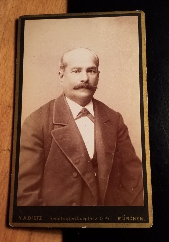 Man with Beard & Bald Head – Circa 1880/90s / CDV N. A. Dietz Munich