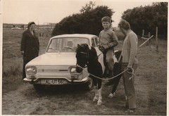 Vintage Photo Family with Renault 10 Car Classic Car