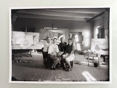 Original photo Pablo Picasso in studio/Françoise Gilot/Paul and Nusch Eluard