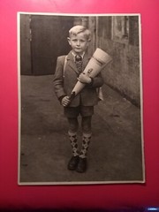 Old XL photo antique boy stockings school bag school boy school jacket old photo AK