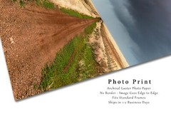 Country Photography Print – Vertical Picture of Dirt Road and Storm in Texas