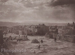 1900/72 EDWARD CURTIS Native American Indian Acoma Architecture Photo Art 11×14