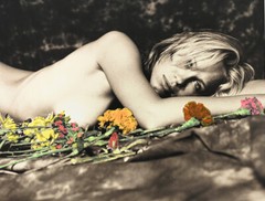 Spring Flower Girl – Original hand painted photograph – archive of Charlier