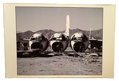 VINTAGE AIRCRAFT /AIRPLANE SALVAGE SCRAPYARD SURREAL LANDSCAPE PHOTOGRAPH