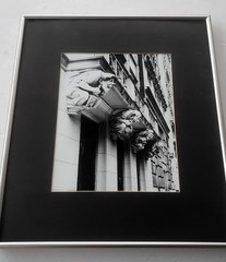 Framed Photo John Donnelly Architectural Stone Carvings New York City Building