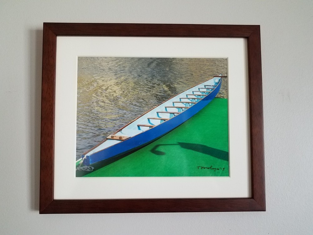 Tom Korologos «Blue Boat, Green Dock 09» Framed Photograph Korologos Gallery