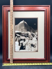 Native Pueblo Market Scene Black & White Photograph, Framed