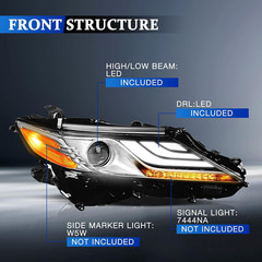 Headlight Assembly Compatible with 2018 2019 2020 2021 2022 2023 Toyota Camry XL