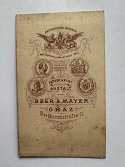 orig. CDV photo photograph old picture woman lady fashion around 1875 Graz Beer Mayer