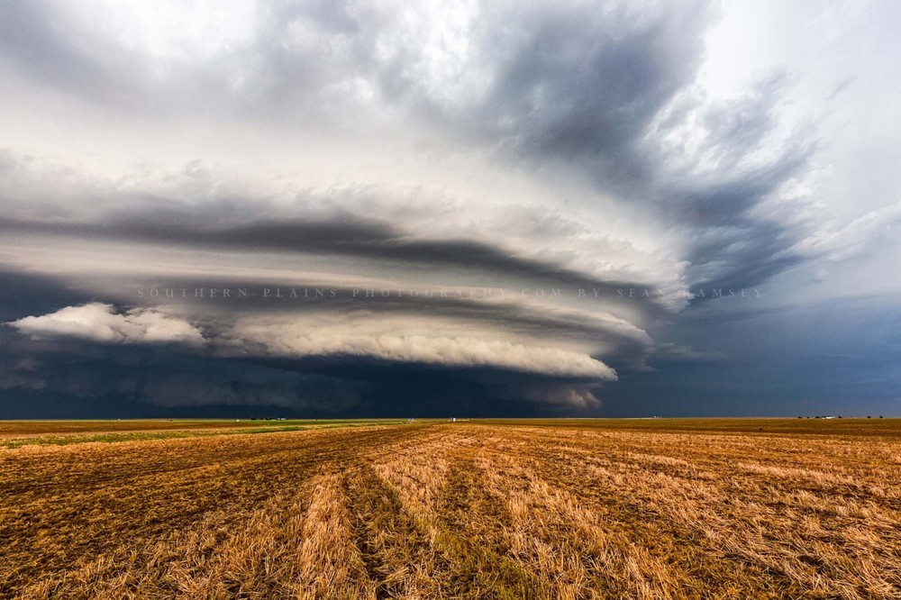 Supercell Thunderstorm Photography Print: Kansas, Storm, Sky, Picture, Photo