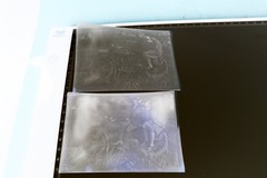 Two Great Old Negatives – Man Woman on Vintage Motorcycle Harley Davidson 20-30