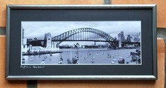 Framed Art Panoramic Photography Sydney Harbour Opera House Bridge VINTAGE 90s