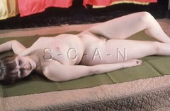 Org Camera Club Nude 1960s 35mm Slide / Negative- Super Endowed Woman- Bow #32