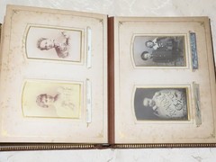 Antique Photo Album for Cabinet Cards, Family and Soldiers, c.1900