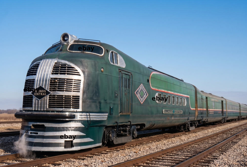 Photo Art Print of Illinois Central 121, «The Green Diamond» circa 1936