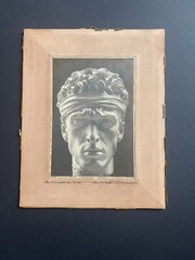 Photo Artwork Arno Brekker Sculpture Head Warrior Wounded Titled In Pen