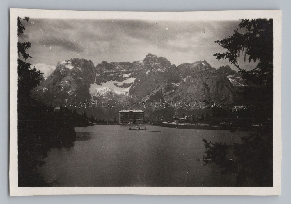 Lake Misurina Province of Belluno Italy 1930 – Hotel Lake Mountains – Old Photo