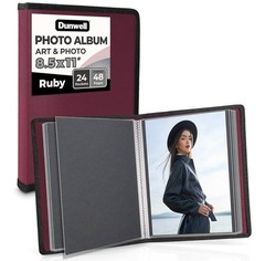 Dunwell Art Portfolio 8.5×11 Folder (Ruby), Black Mounting Paper