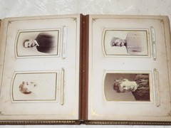Antique Photo Album for Cabinet Cards, Family and Soldiers, c.1900